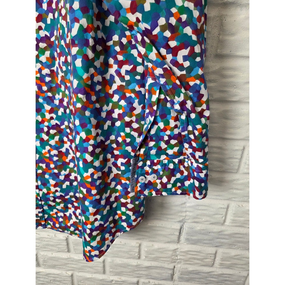 NWT Cremieux Premium Denim Mens 3XB Shirt Multi Color Splatter Print Stretch - Picture 3 of 10